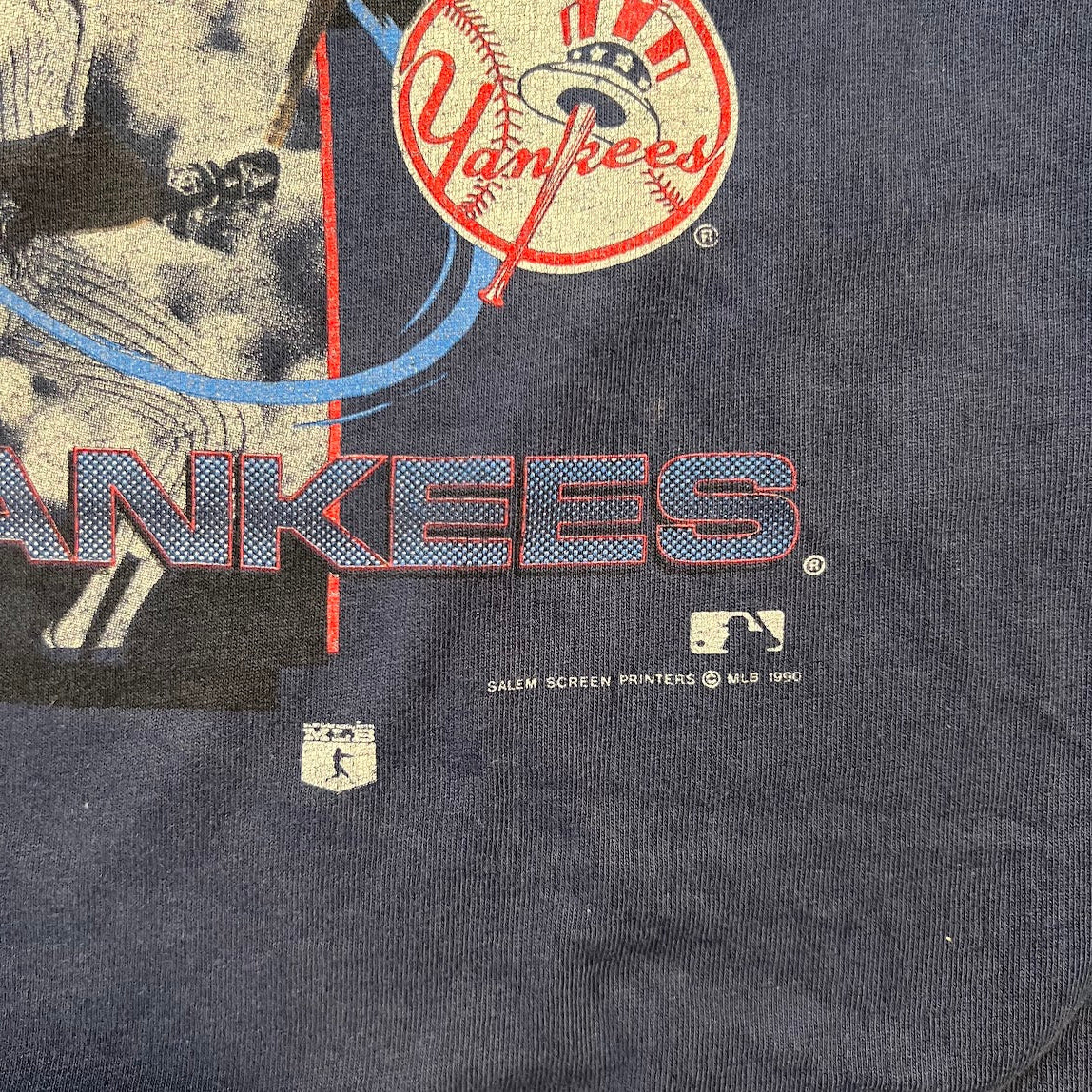 90s New York Yankees MLB Salem Sportswear Big Logo Single Stitch Tee XL
