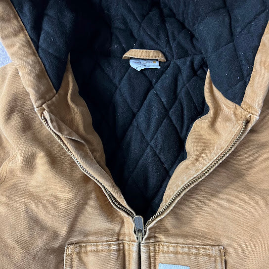 Modern Carhartt Kids Quilt Lined Workwear Outdoor Tan Jacket XS