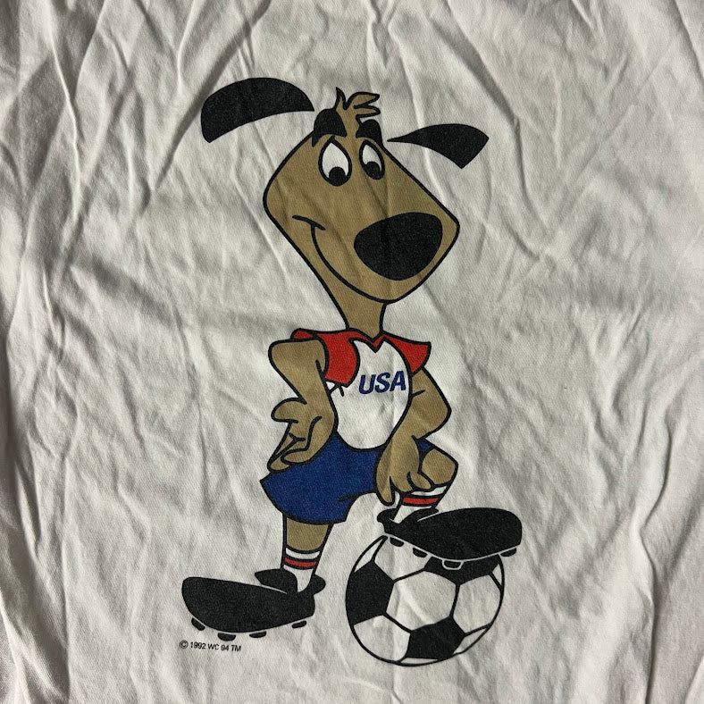 90s USA World Cup Soccer Big Logo Single Stitch Vintage Tee L