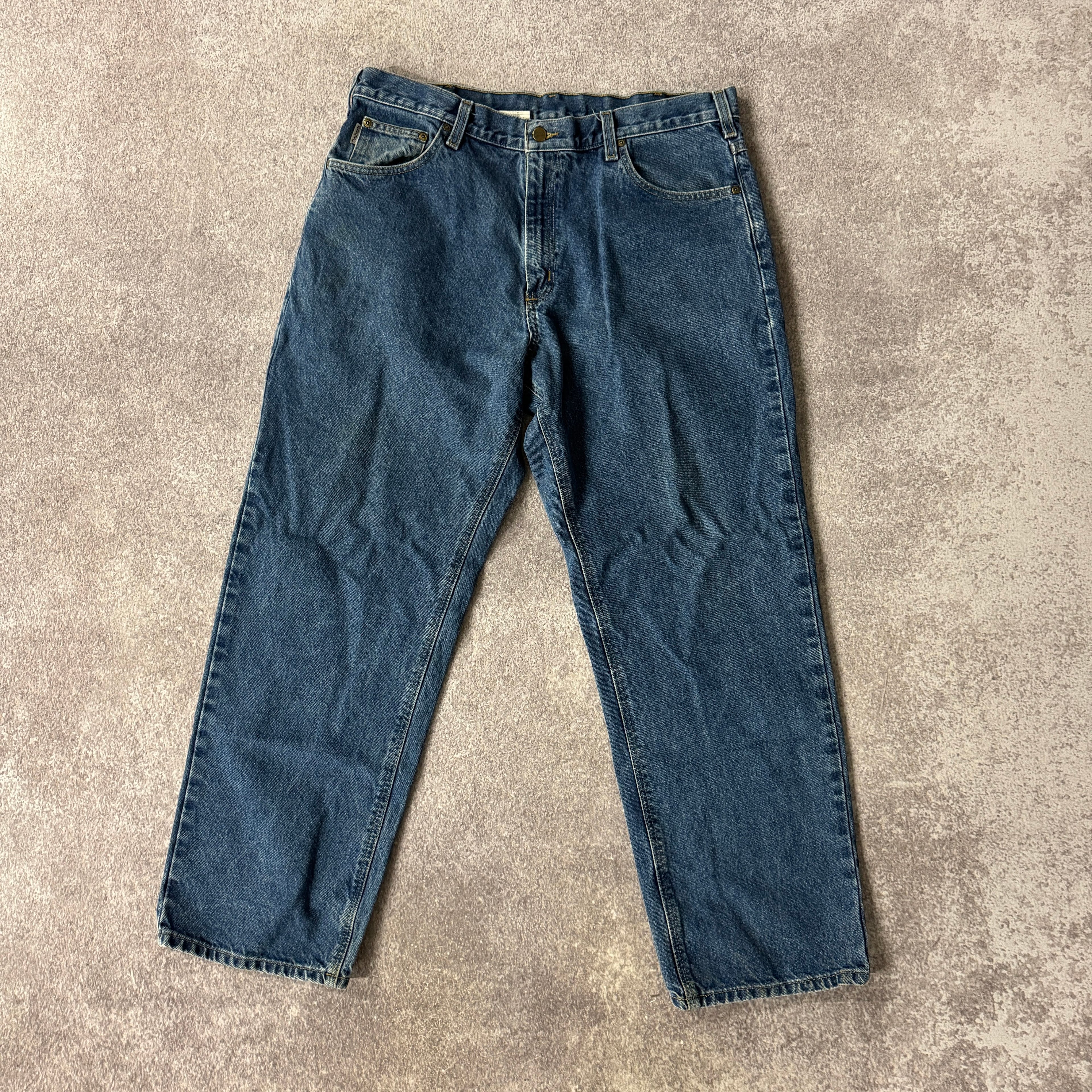 Y2K Carhartt Loose Fit Blue Baggy Workwear Jeans 38W x 32L