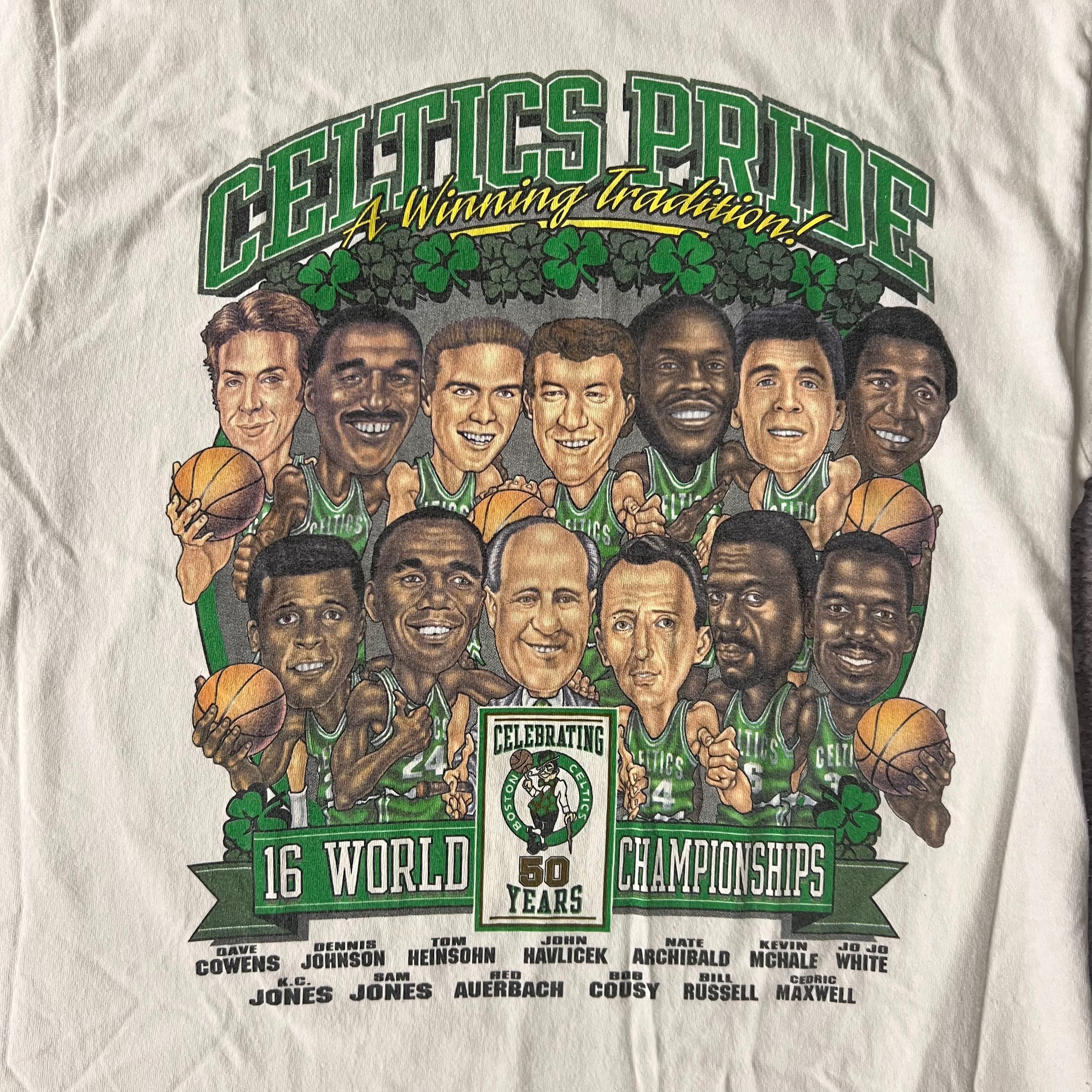 90s Boston Celtics Fruit of the Loom Big Logo Tee L