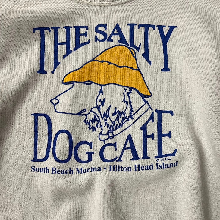 80s The Salty Dog Hanes Cracked Print Vintage Crewneck Sweatshirt M