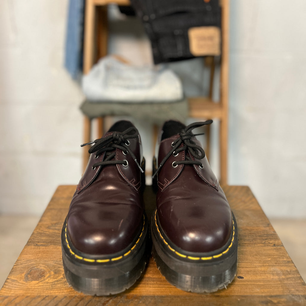 2020s Doc Martens 1461 Quad Smooth Leather Platform Oxblood Burgundy Men's 9