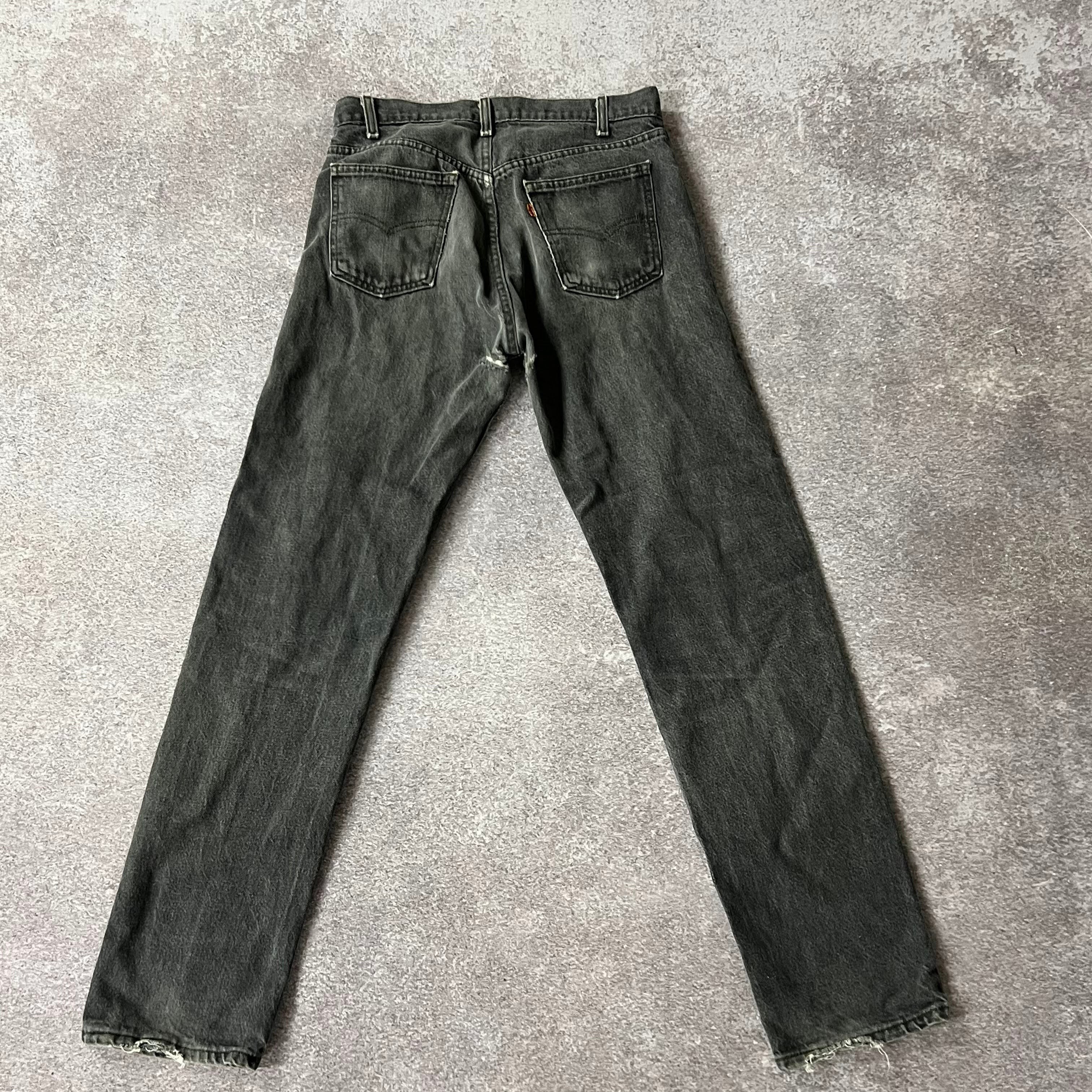 90s Levi's Orange Tab Black Distressed Jeans 34W x 34L