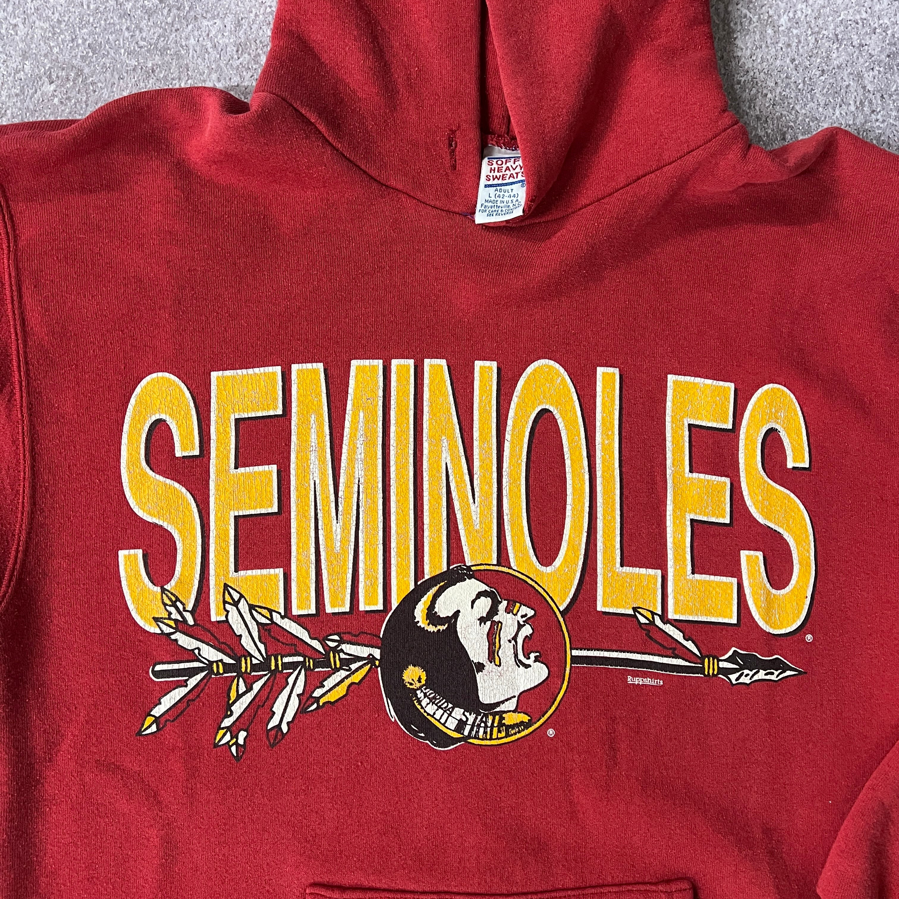 90s Soffe Heavy Sweats Red Big Logo Hoodie L