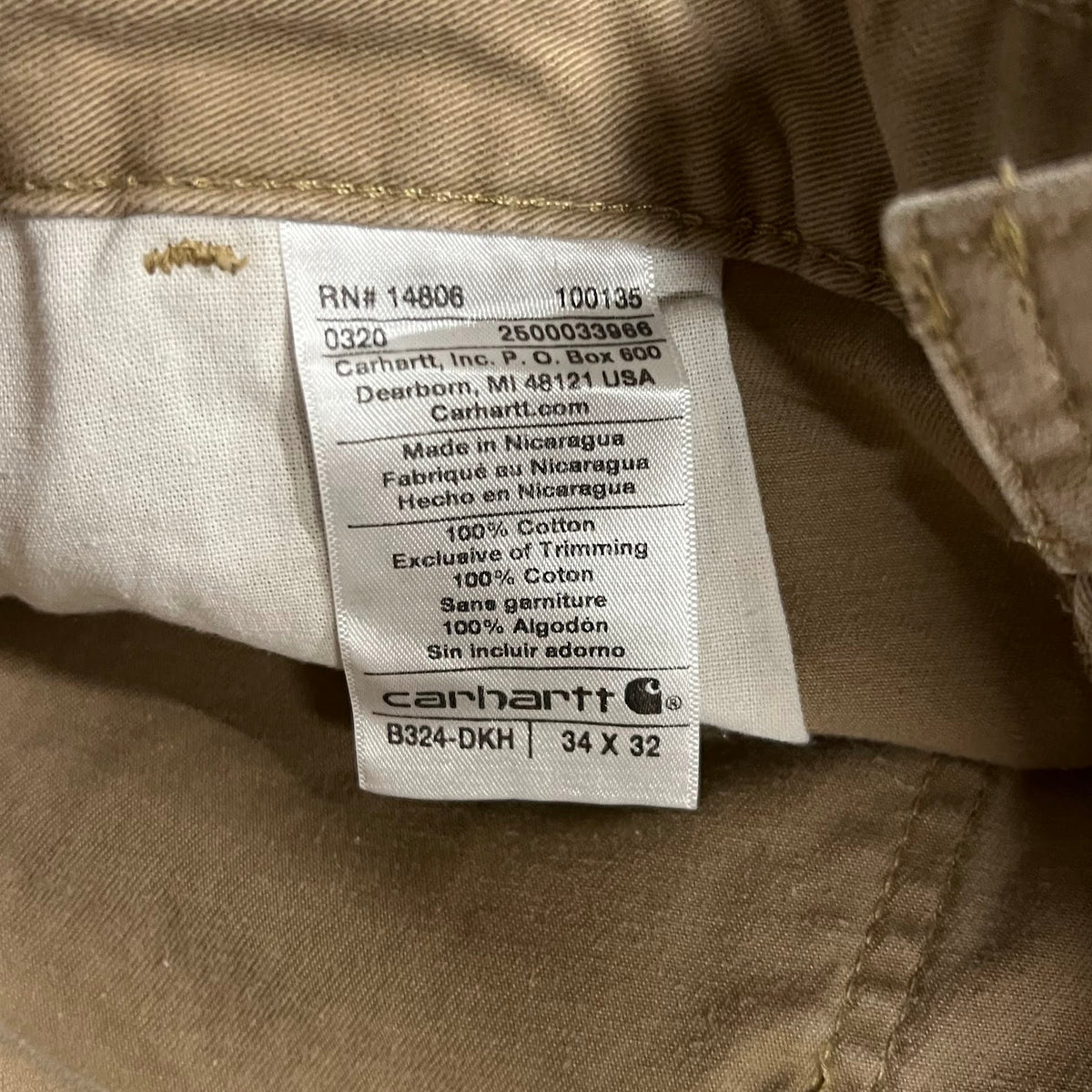 Modern Carhartt Workwear Relaxed Tan Streetwear Pants 34x32