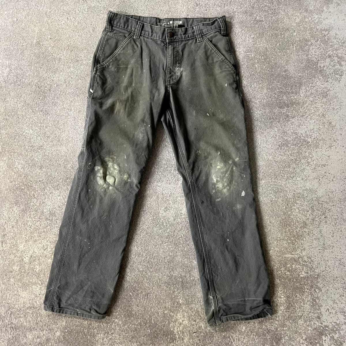Modern Carhartt Workwear Faded Distressed Gray Pants 32x30