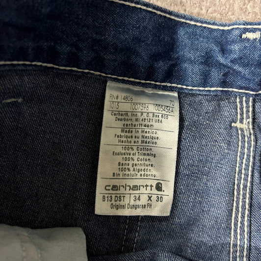 2010s Carhartt Workwear Vintage Blue Pants 34x30