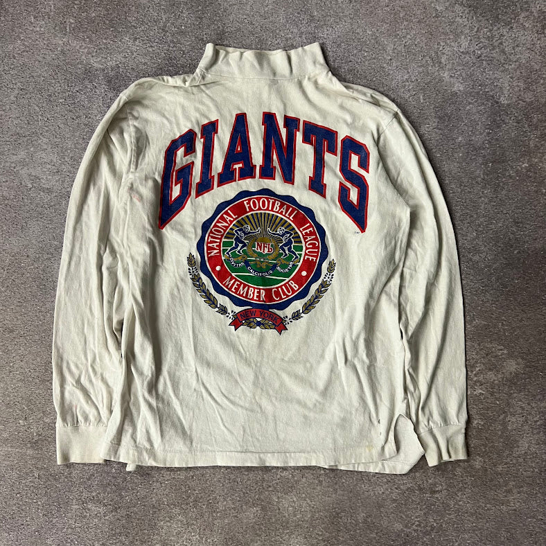 90s New York Giants NFL Nutmeg Mills Faded Long Sleeve Vintage Tee XL