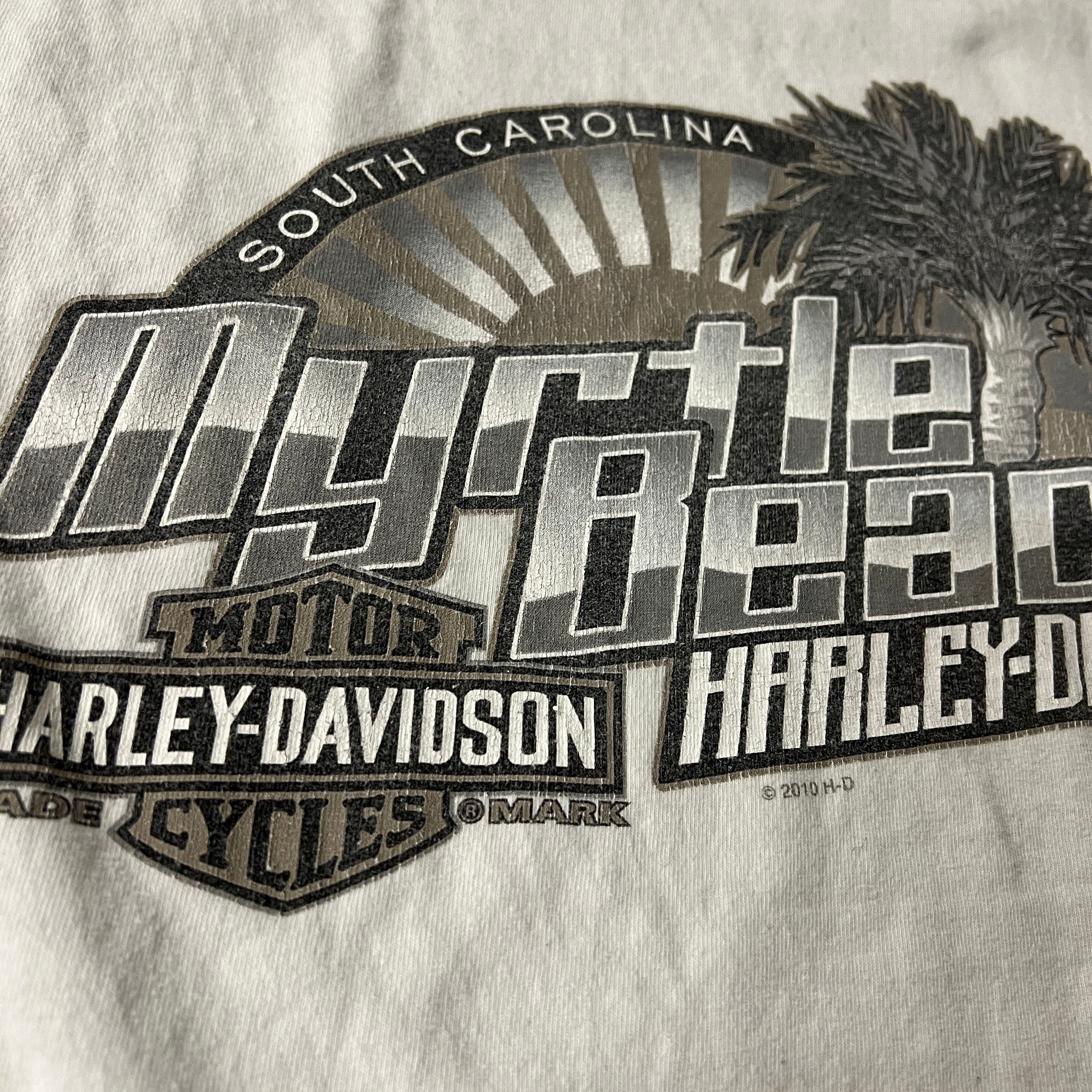 2010s Harley Davidson White Back Graphic Long Sleeve Tee L