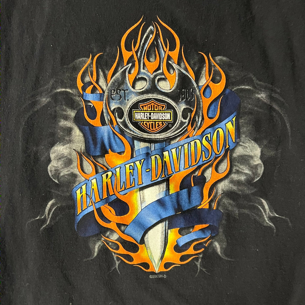 Y2K Harley Davidson Worn In Tank Top L