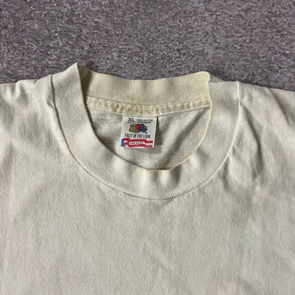 90s Fruit of the Loom Back Graphic Single Stitch Tee XL