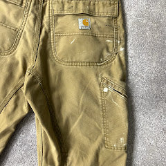 2010s Carhartt Workwear Faded Distressed Relaxed Tan Pants 34x34