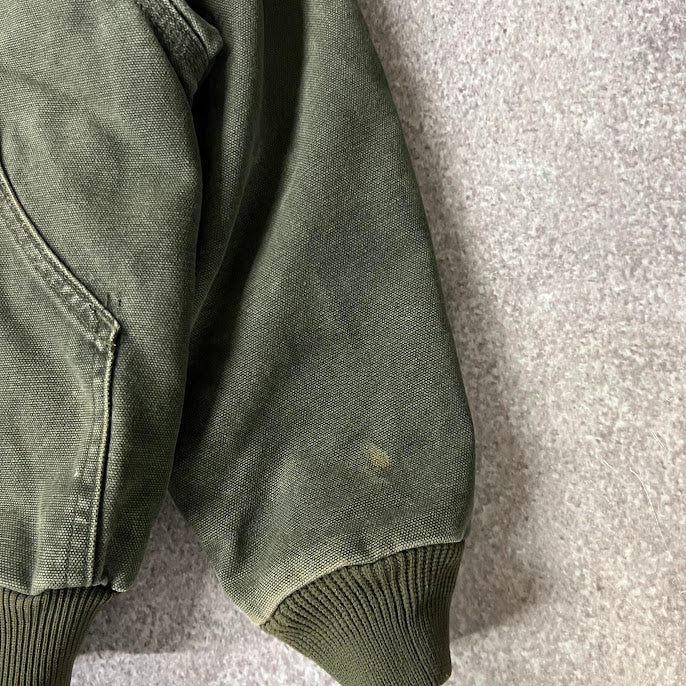 Y2K Carhartt Kids Quilt Lined Workwear Outdoor Green Jacket S