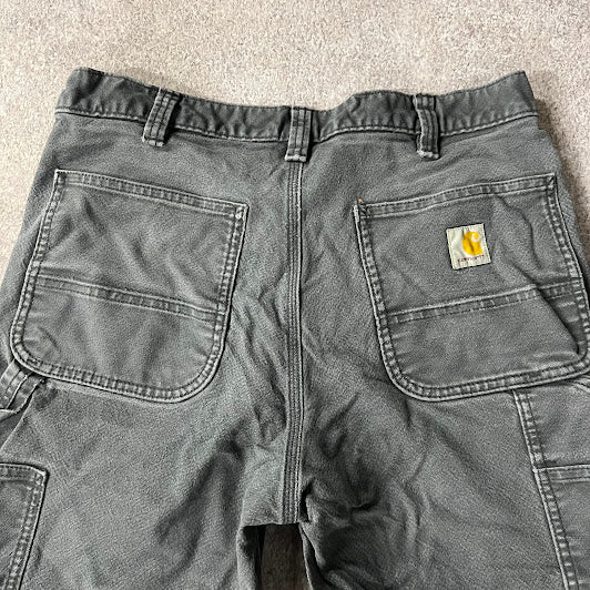 2010s Carhartt Workwear Distressed Relaxed Gray Vintage Pants 34x32