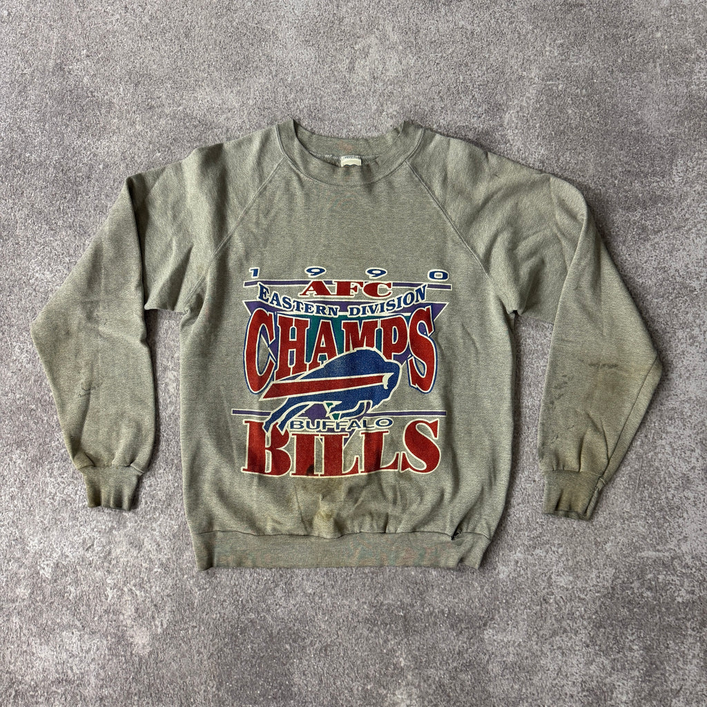 90s Buffalo Bills Trench Big Logo Crewneck M