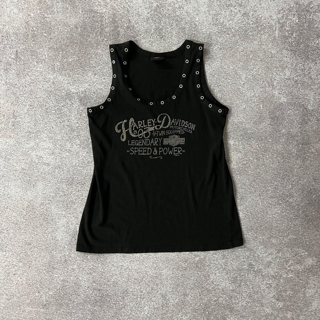 Y2K Harley Davidson Distressed Tank Top M