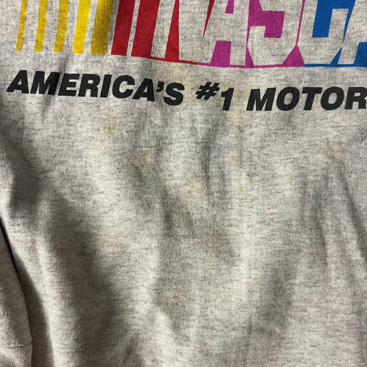 90s NASCAR Hanes Big Logo Faded Vintage Crewneck Sweatshirt L