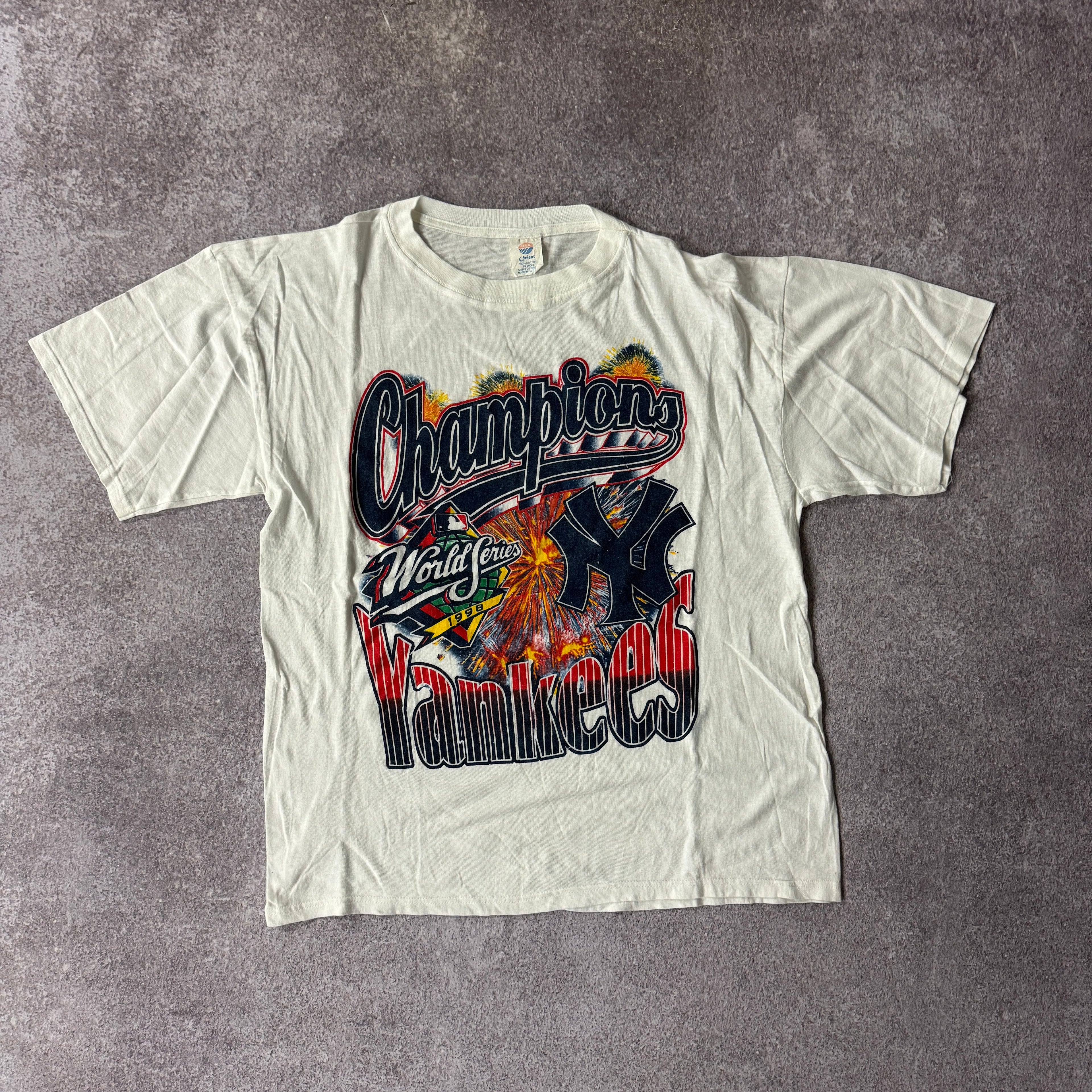 90s New York Yankees World Series Champions Big Logo Tee XL