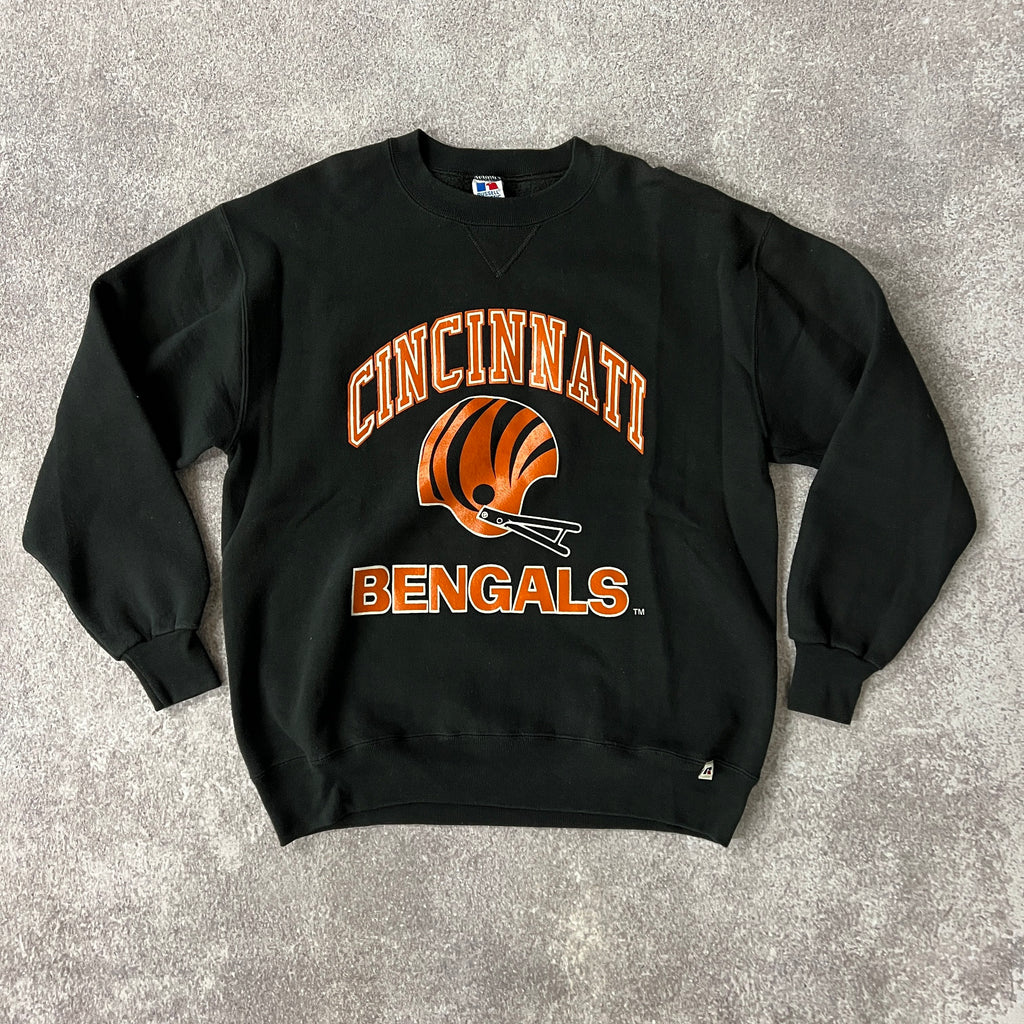 90s Cincinnati Bengals Russell Athletic Cracked Print Crewneck XL
