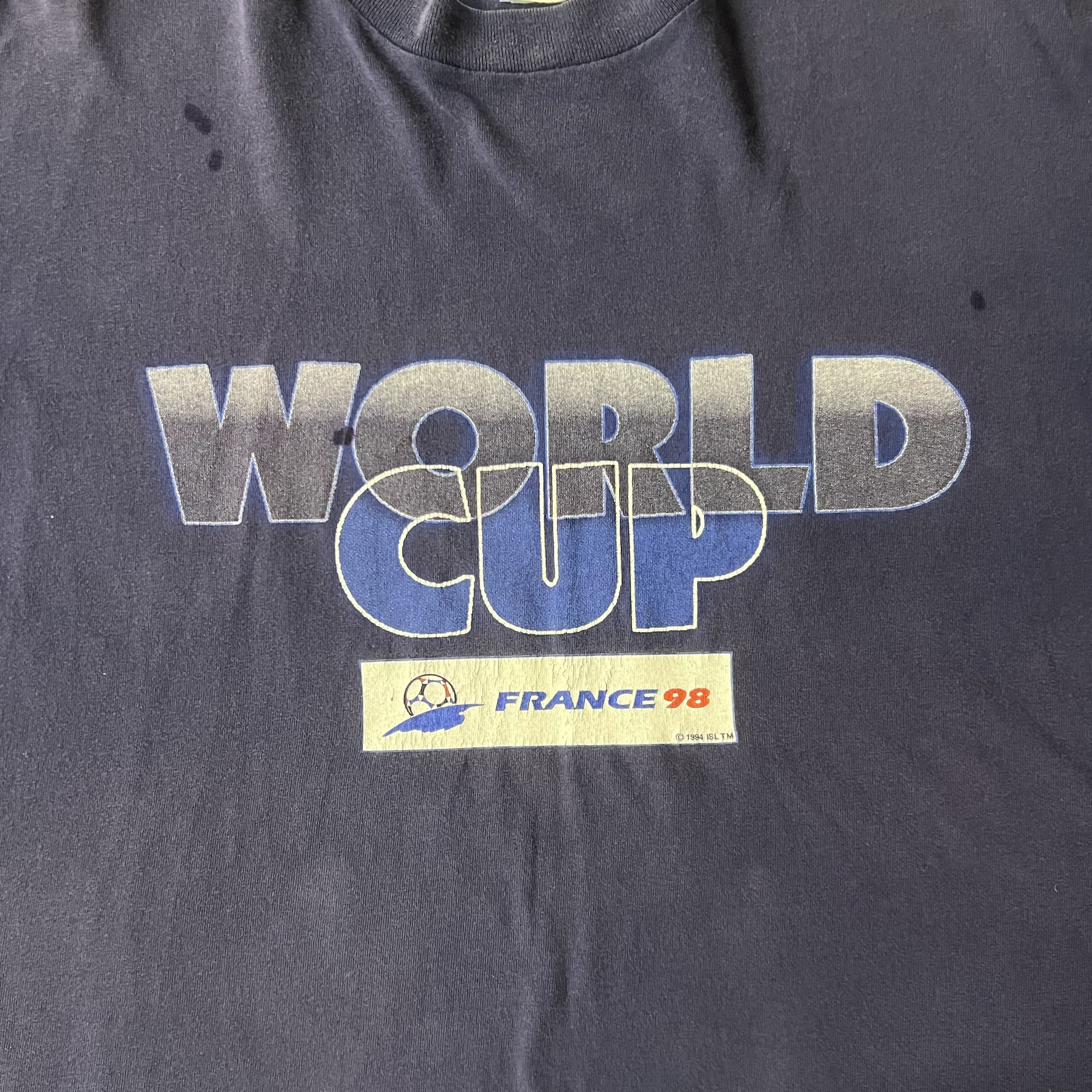 90s World Cup, France France98 Blue Sun Faded Tee XL