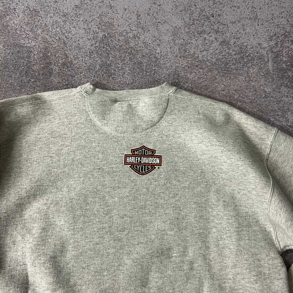 90s Harley Davidson Gray Worn In Crewneck XL