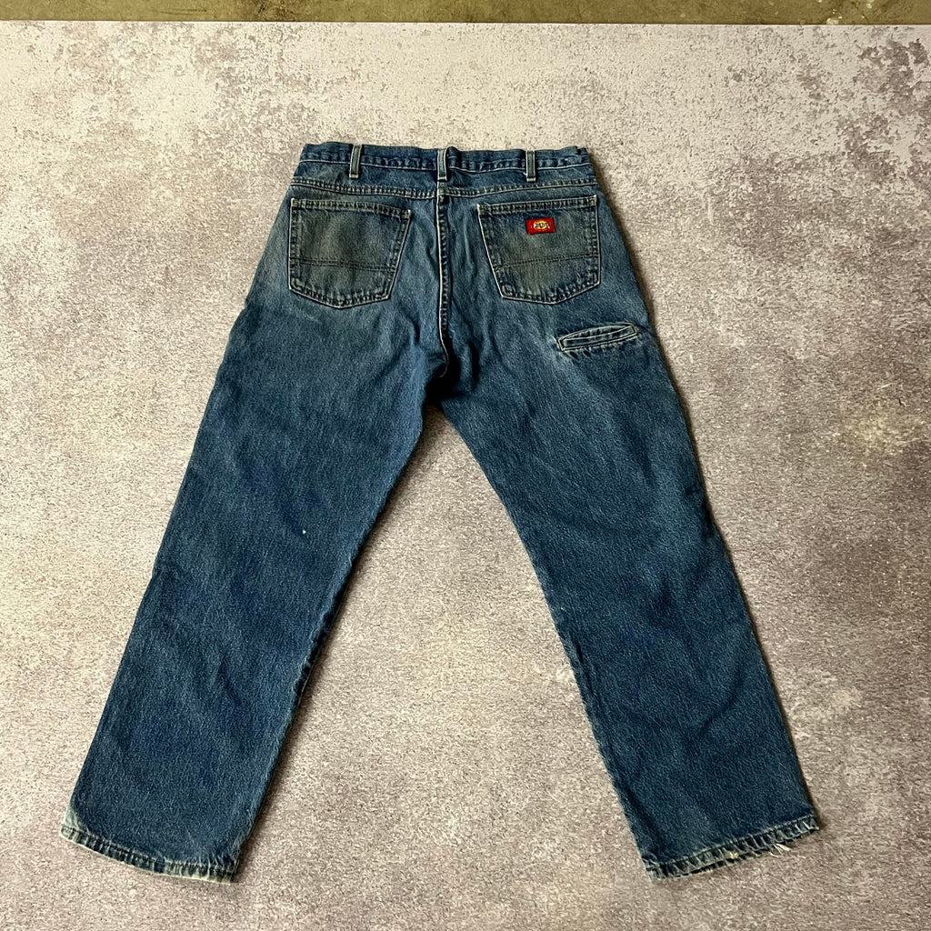 2010s Dickies Blue Distressed Workwear Pants 33W x 30L