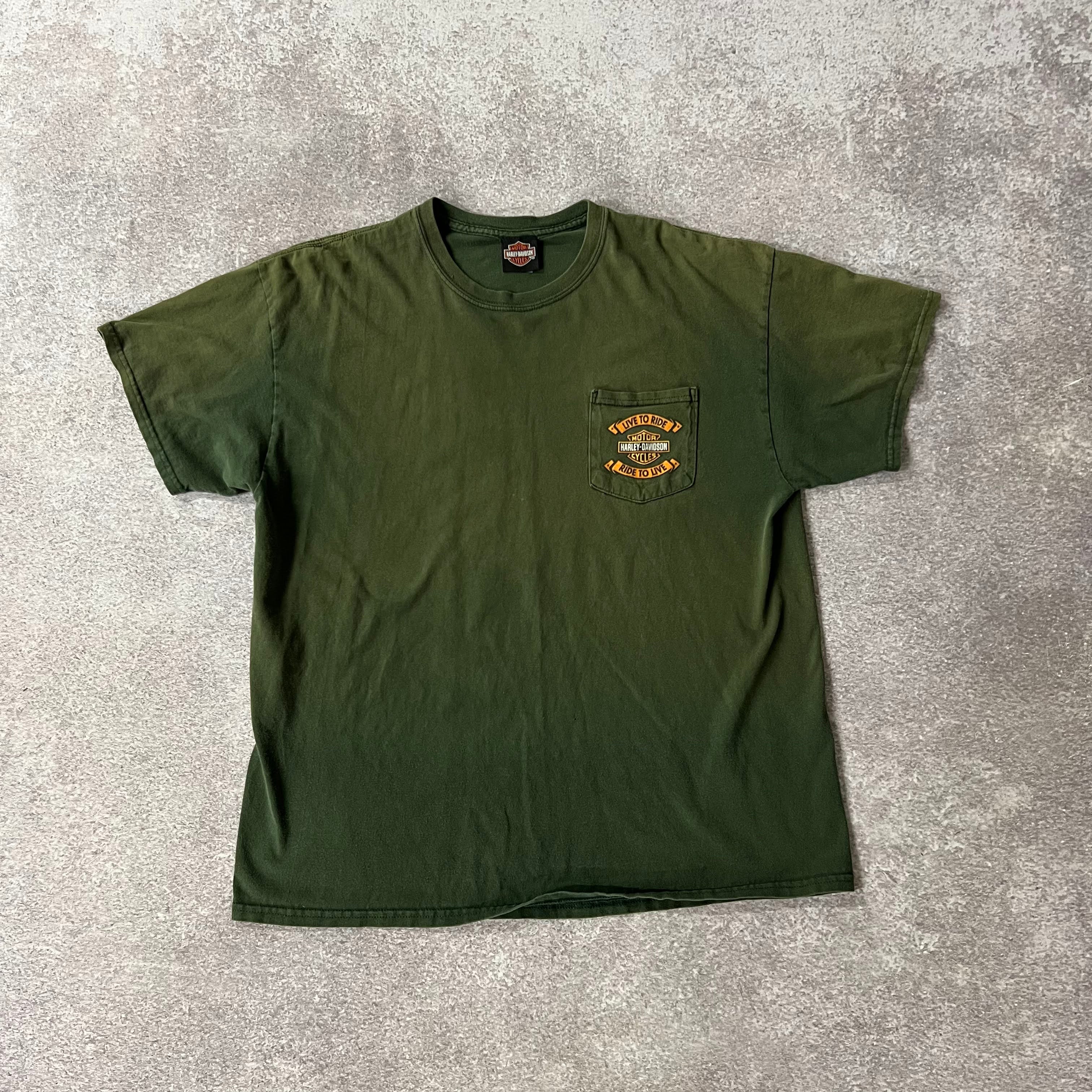 2010s Harley Davidson New York Green Worn In Tee L