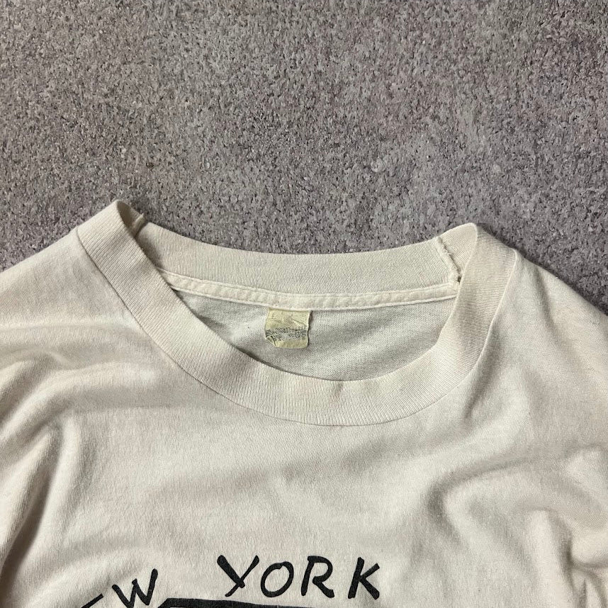 90s New York City Manhattan Map Tee Single Stitch Signal Sports Size L