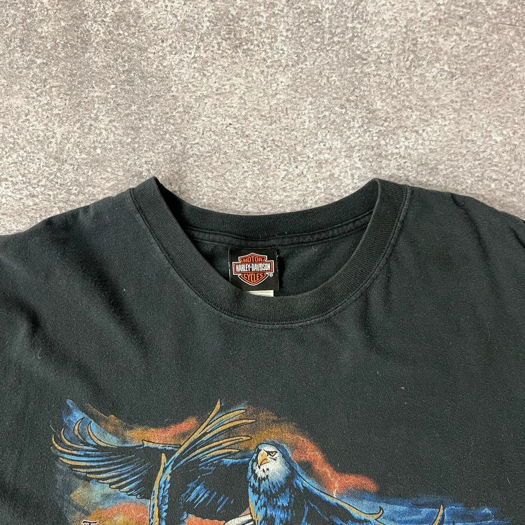 Y2K Harley Davidson Portland, Maine Worn In Tee XXL