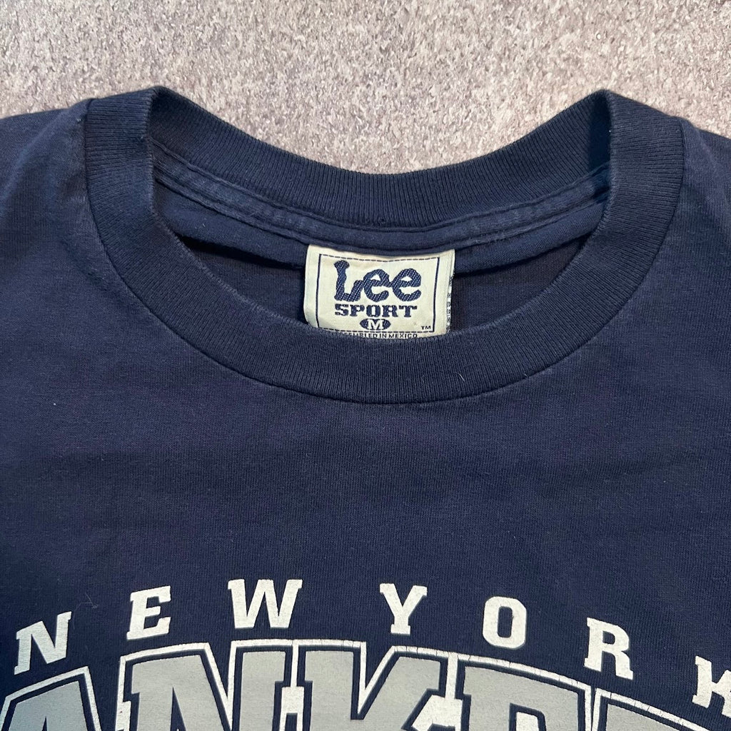 90s New York Yankees MLB Lee Sport Big Logo Double Stitch Vintage Tee M