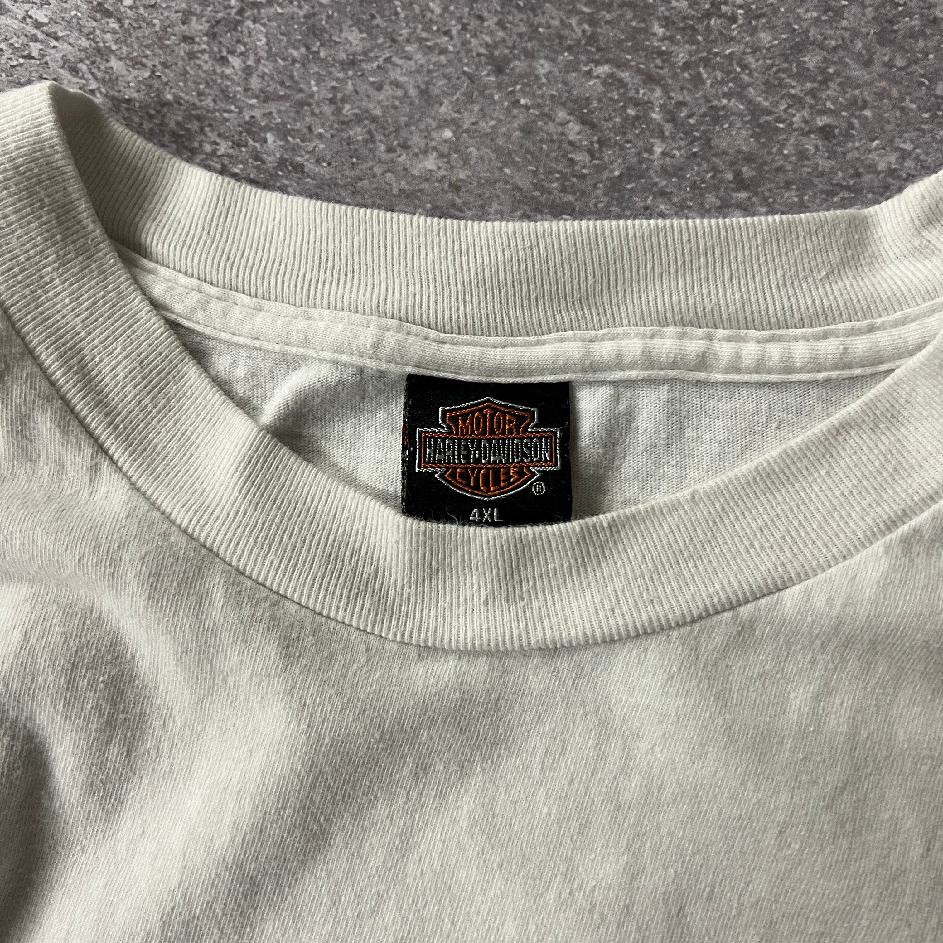 Y2K Harley Davidson Florida White Cracked Print Tee 4XL