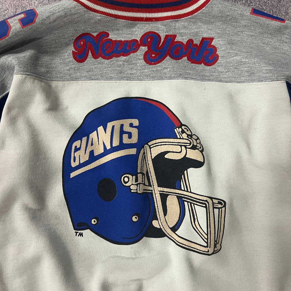90s New York Giants NFL Champion Patchwork Embroidered Back Graphic Crewneck M