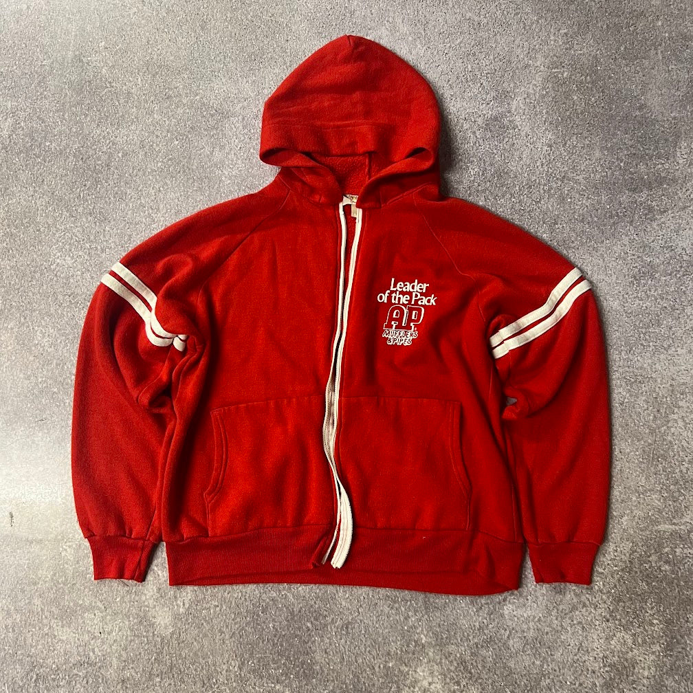 80s MooreWear Made in USA Vintage Zip Up Hoodie M