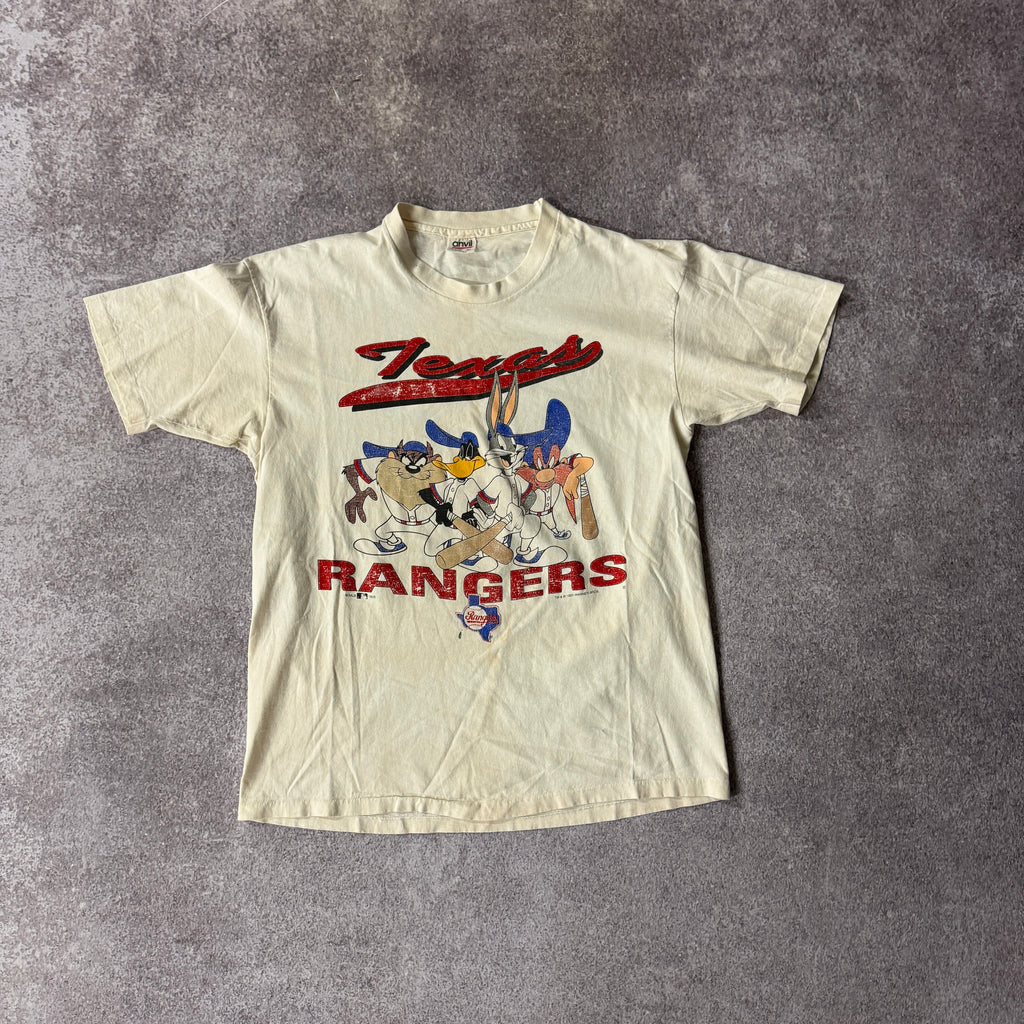 90s Texas Rangers Warner Brothers Texas Rangers Crossover Single Stitch Tee XL
