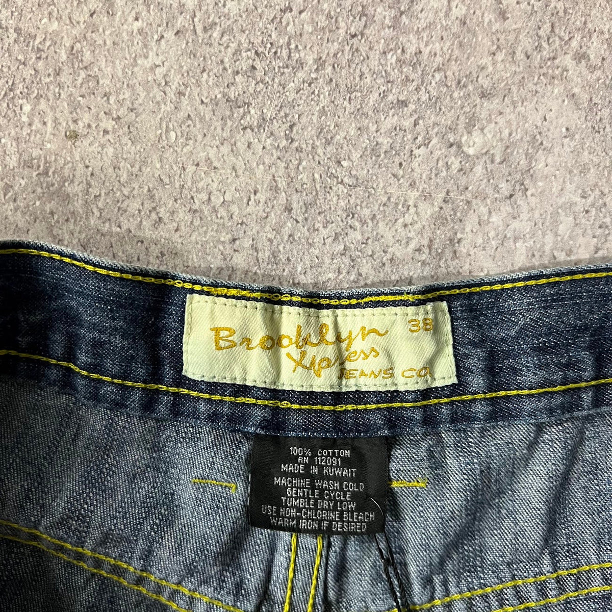 Y2K Brooklyn Xpress Faded Distressed Vintage Streetwear Jeans 38x32