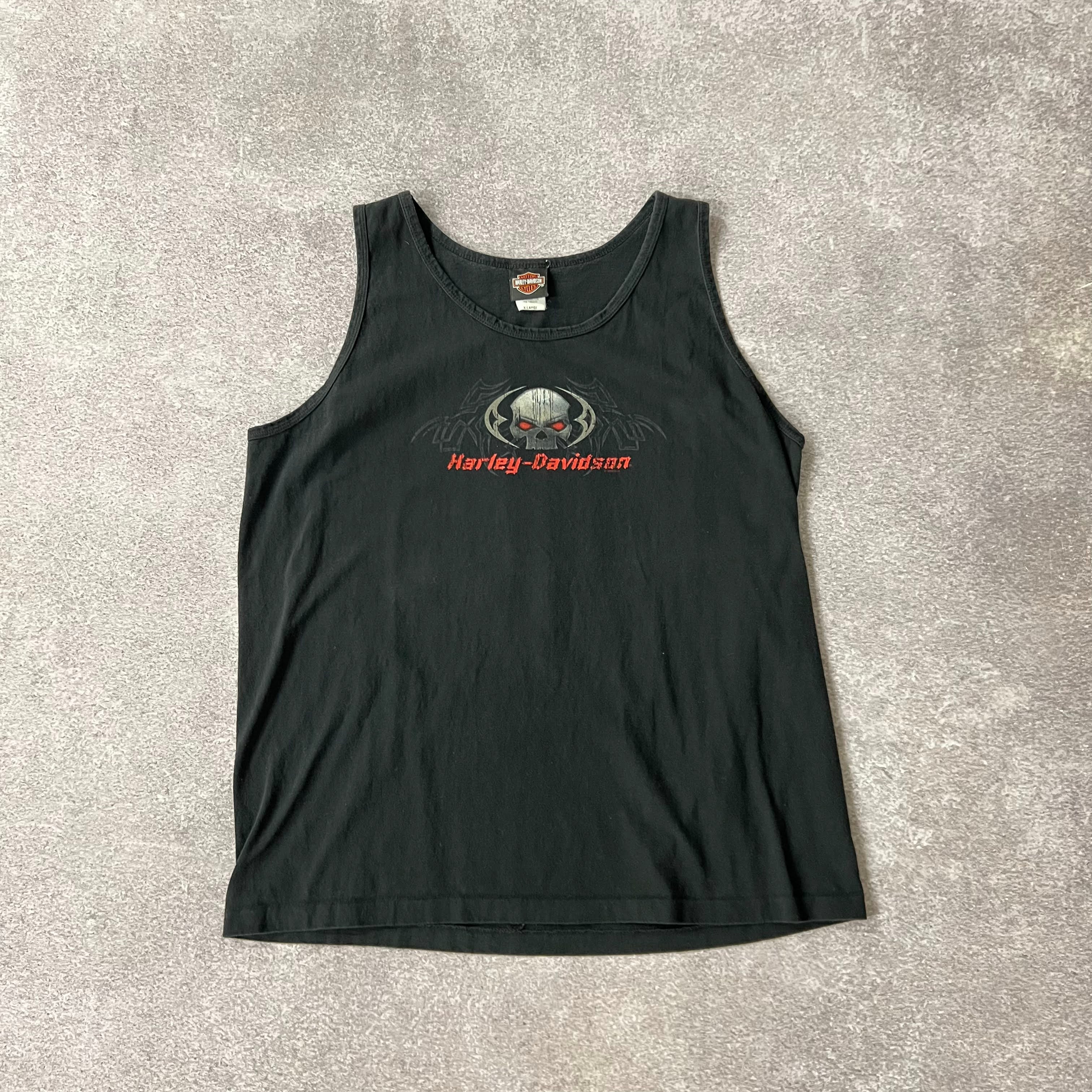 Y2K Harley Davidson Asheville NC Back Graphic Tank Top XL