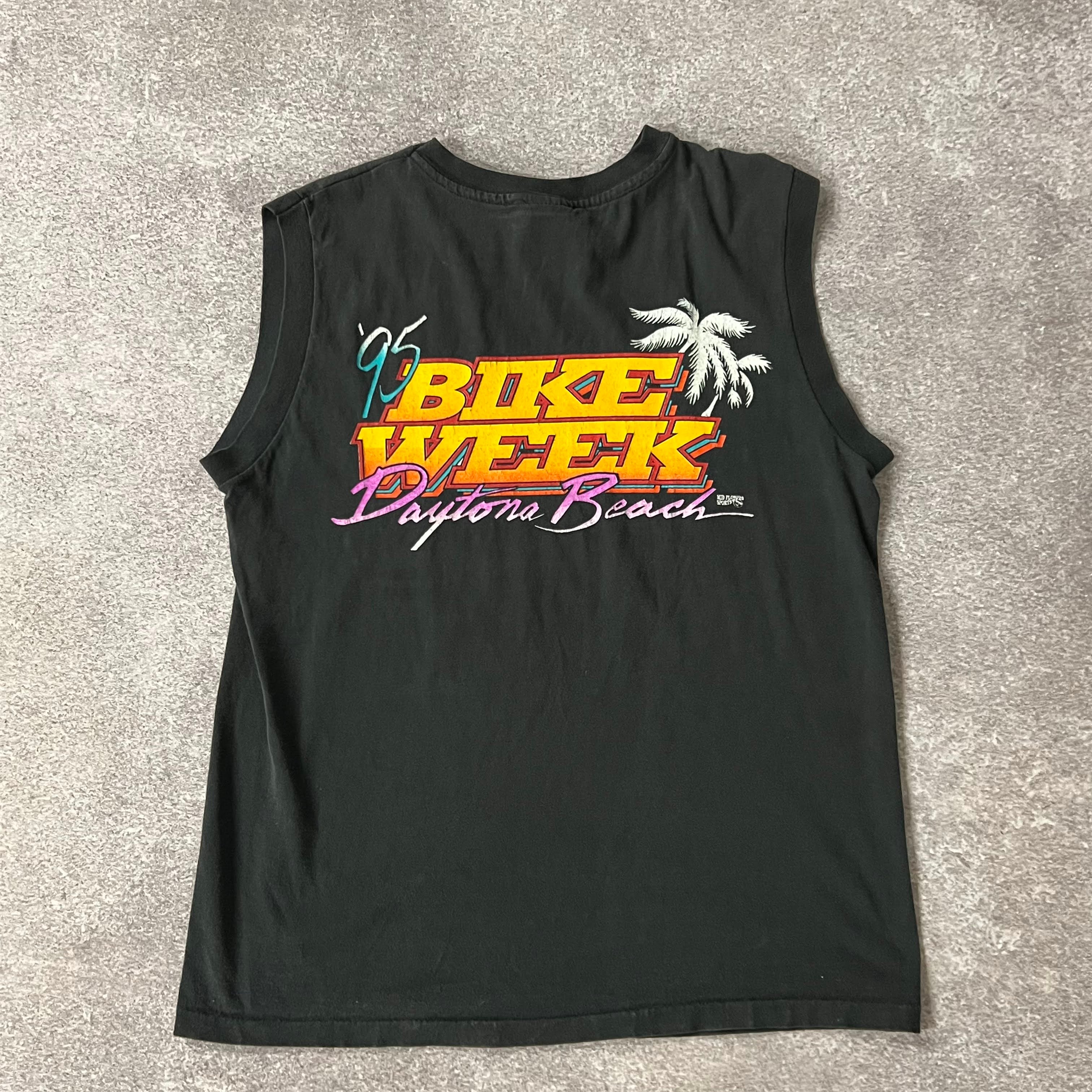 Vintage Harley Davidson Daytona Beach, Florida Worn In Tank Top L