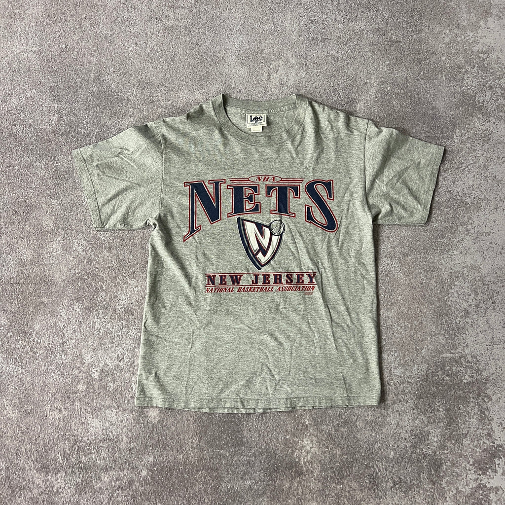 90s New Jersey Nets Lee Sport Big Logo Tee L