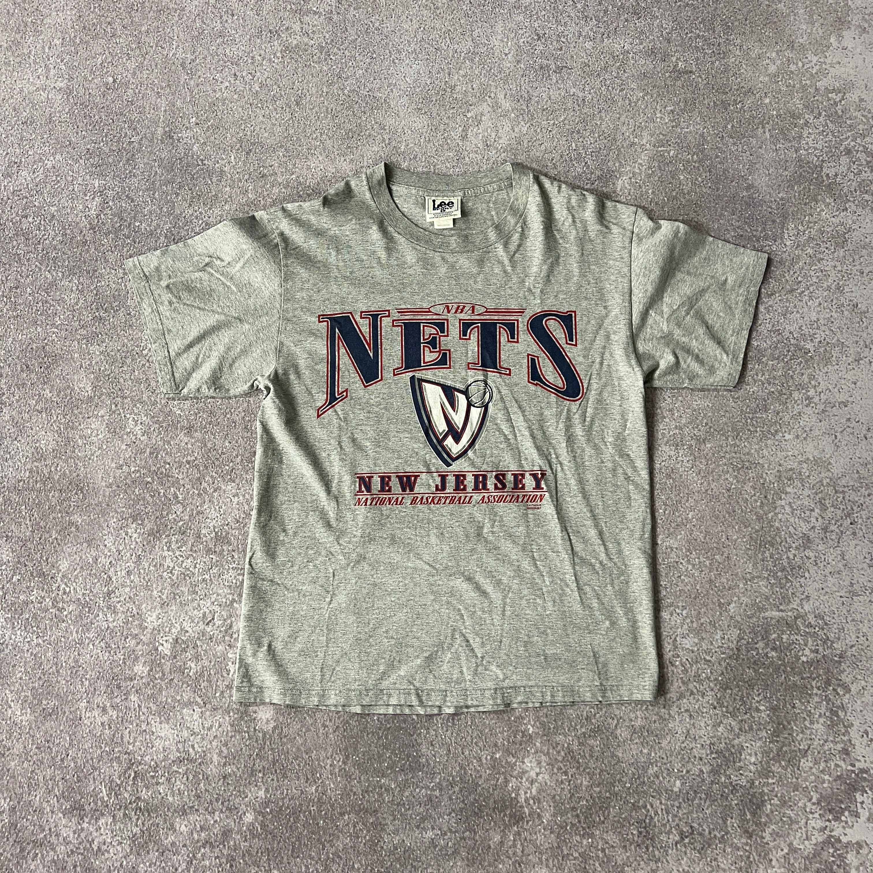 90s New Jersey Nets Lee Sport Big Logo Tee L