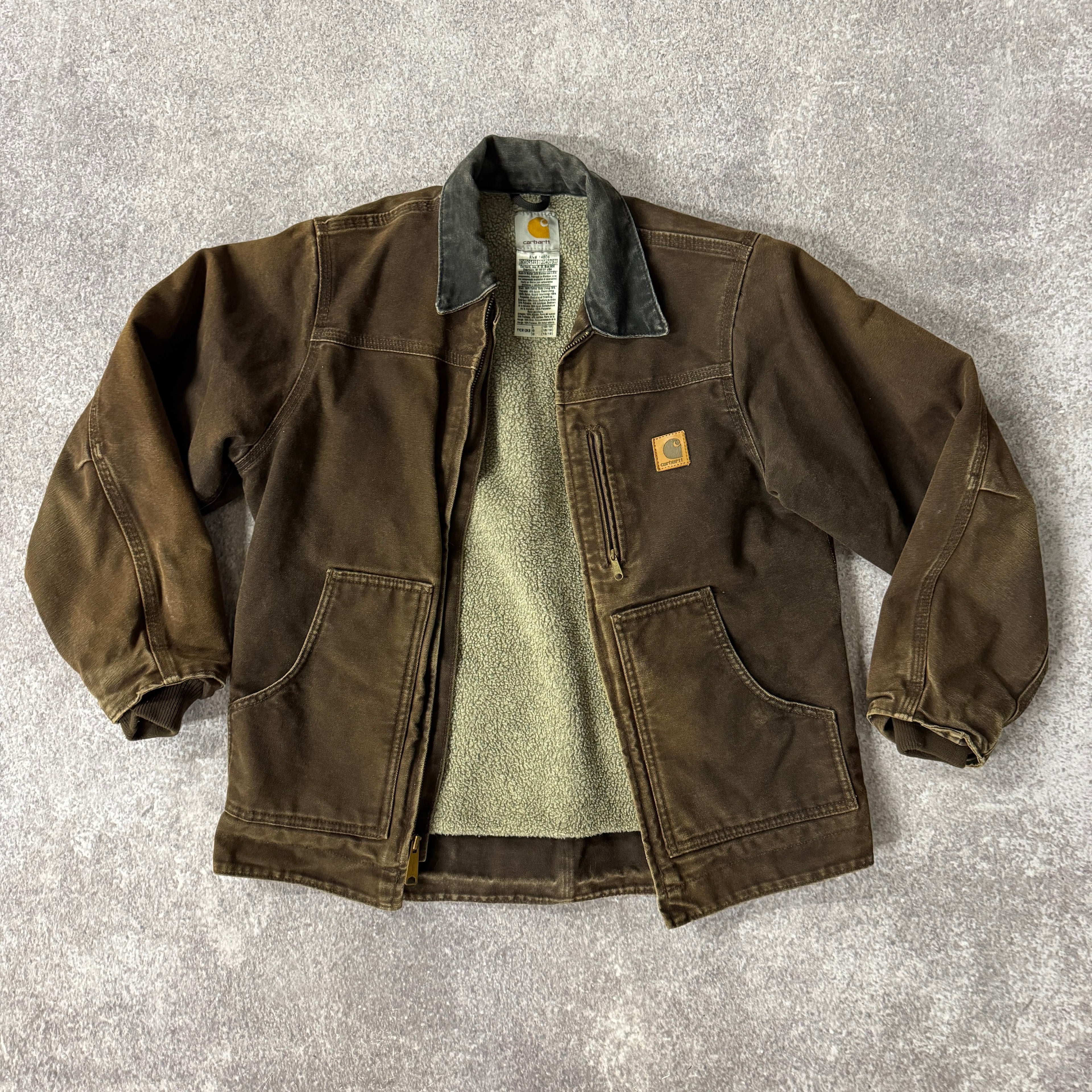 Y2K Carhartt Detroit Brown Heavyweight Jacket Youth L