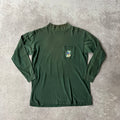 90s Harley Davidson Mockneck Green Distressed Long Sleeve Tee L