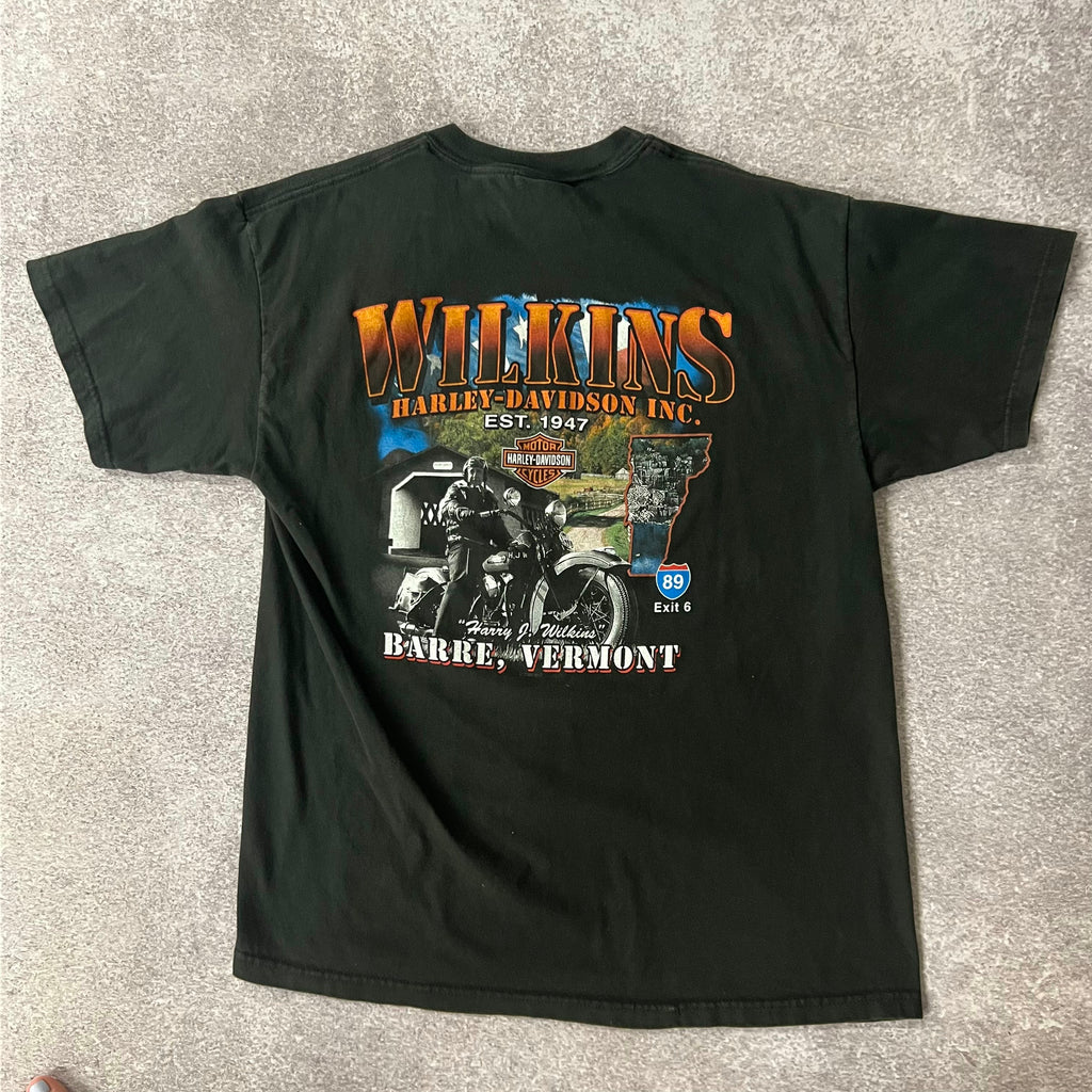 Y2K Harley Davidson Barre, Vermont Back Graphic Tee L