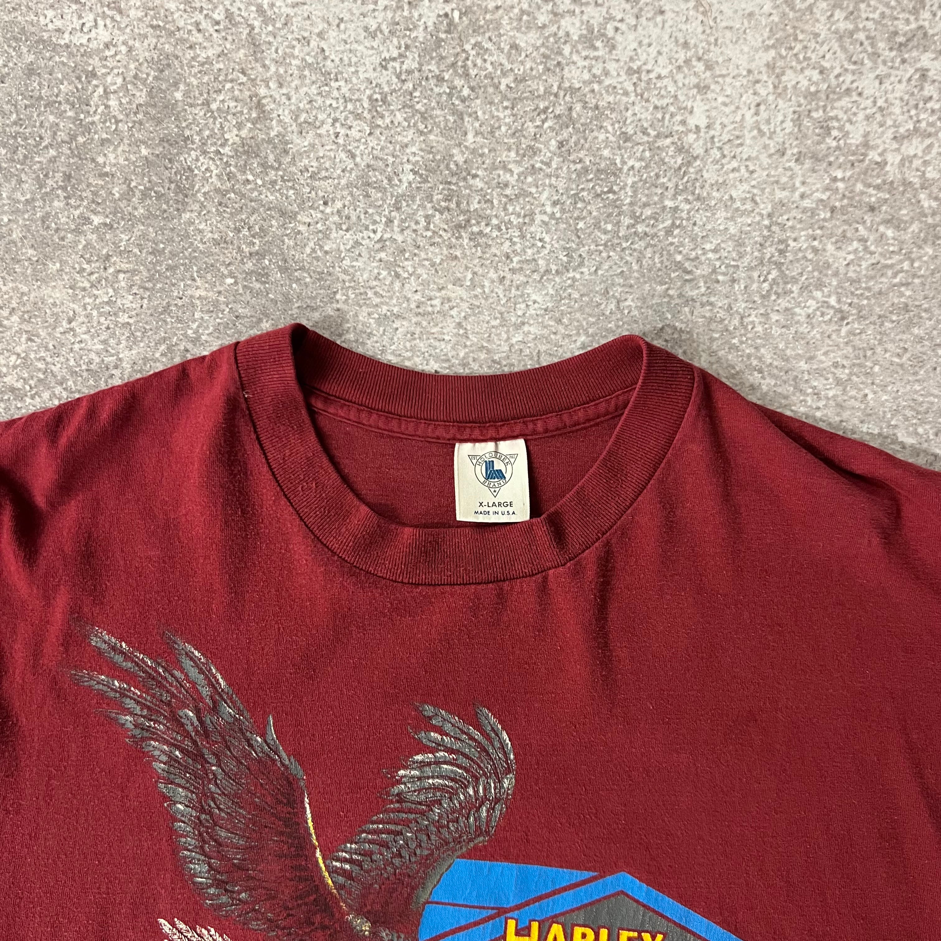90s Holoubek Brand Charlotte, North Carolina Red Worn In Tee XL
