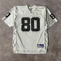 Y2K Jerry Rice Oakland Raiders NFL Reebok Cracked Print Vintage Jersey L