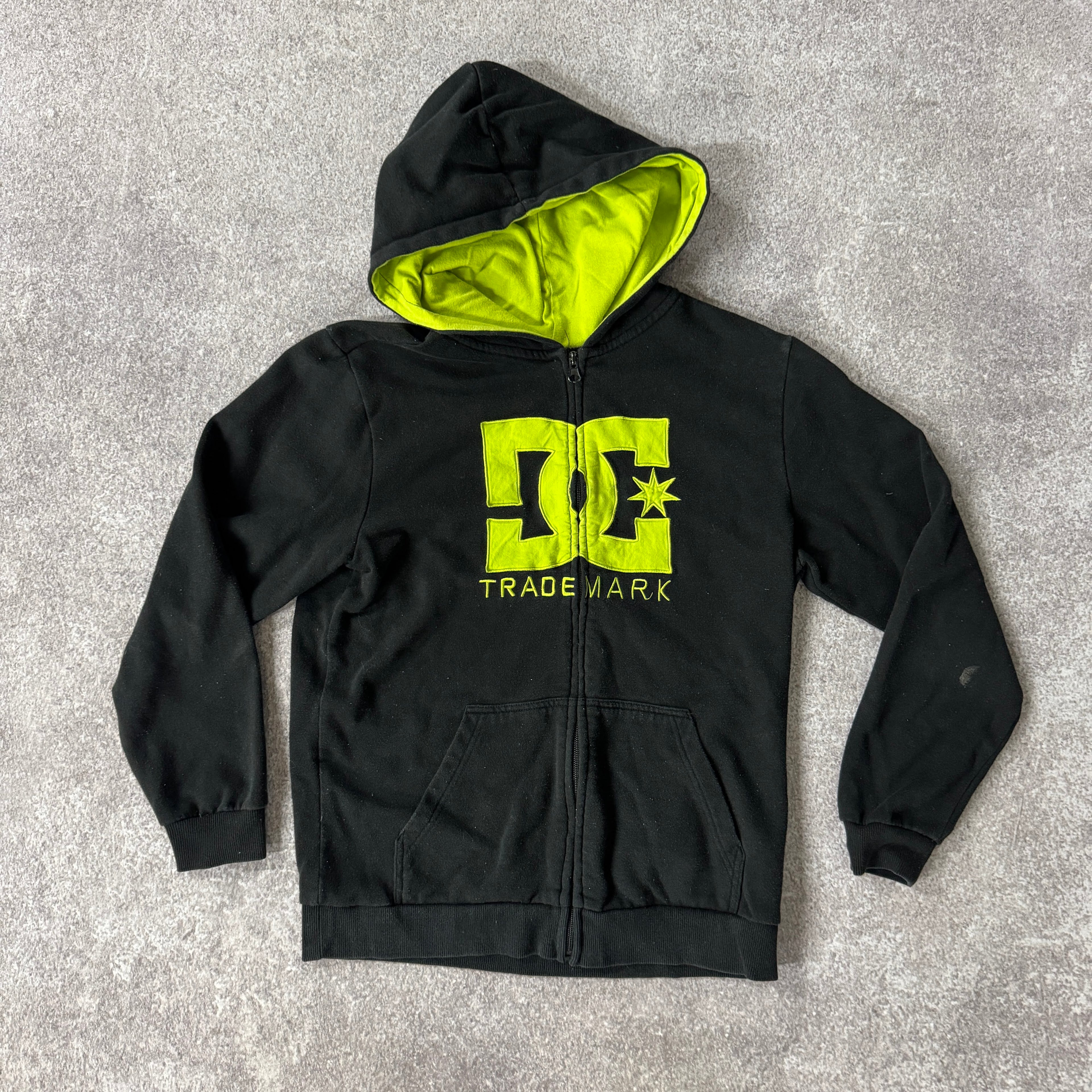 Y2K DC Shoes Black Big Logo Hoodie L