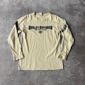 Y2K Harley Davidson Beige Distressed Long Sleeve Tee L