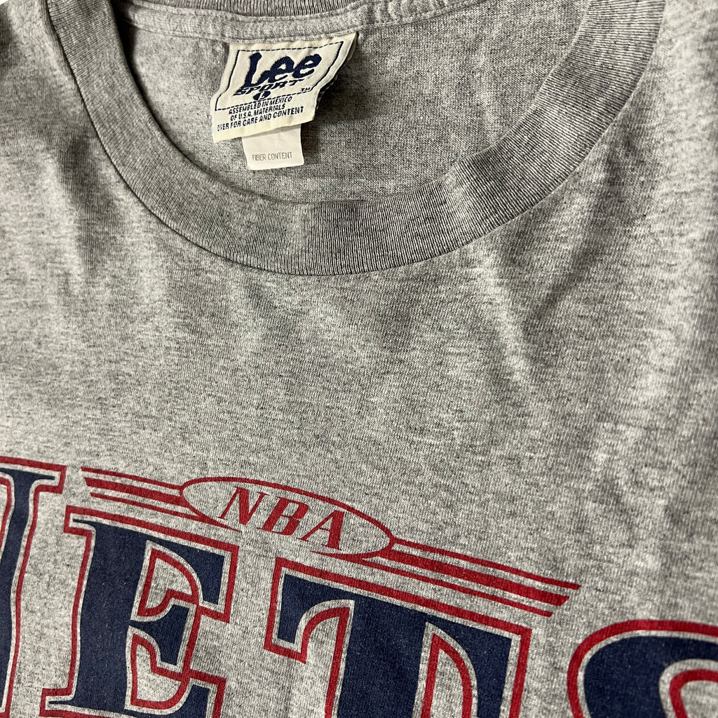 90s New Jersey Nets Lee Sport Big Logo Tee L