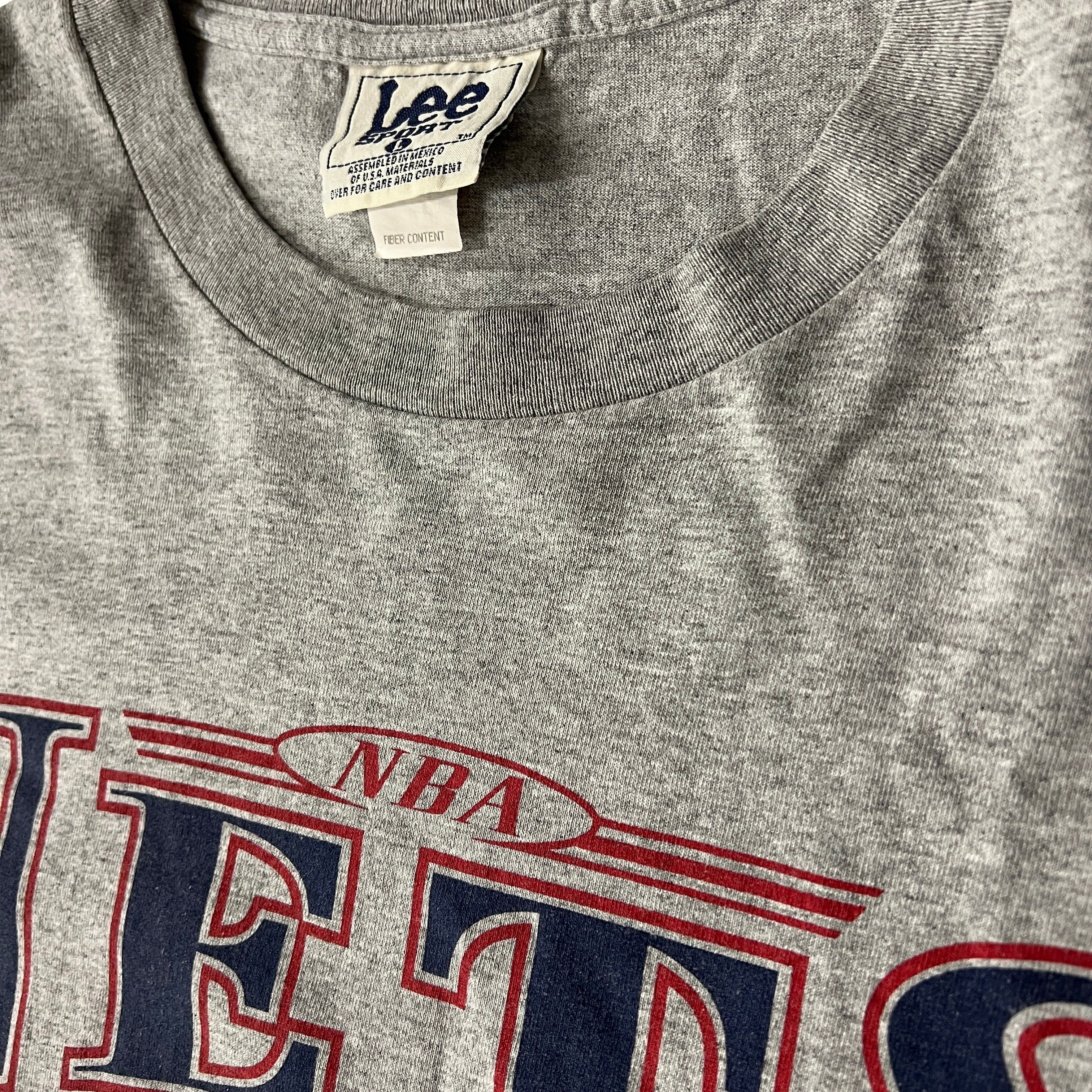 90s New Jersey Nets Lee Sport Big Logo Tee L