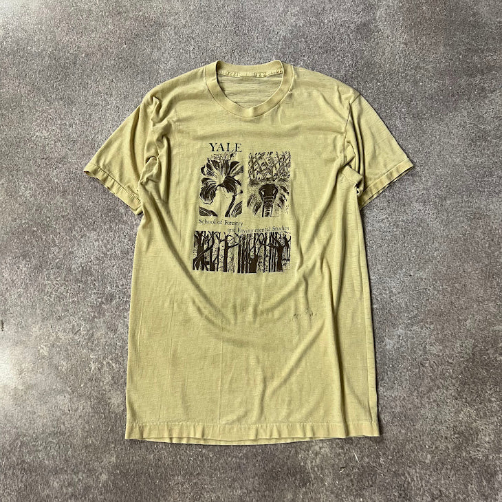 80s Yale University Single Stitch Faded Vintage Boho Tee S